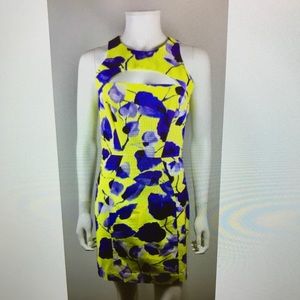 Milly blue and yellow floral mini dress size 4